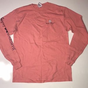 Simply Southern Tee Shirt Long Sleeve Pink w Goat Size Medium